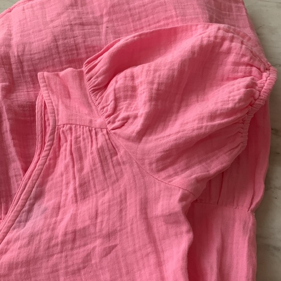GAP Pink Gauze Mini Dress Ruffles Breezy Summer XXS - Picture 5 of 9
